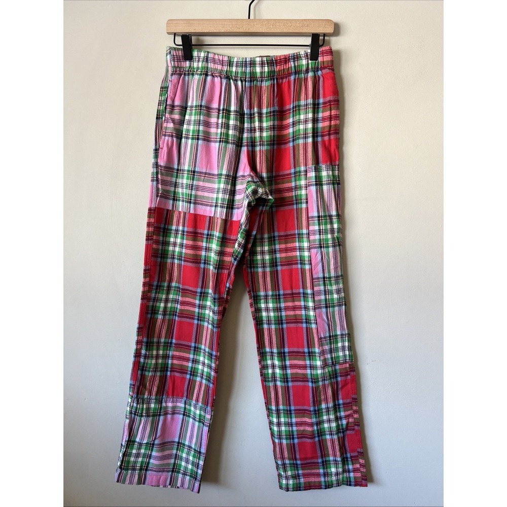 Lands' End Women's Size XS Flannel Pajama Pants Patchwork Plaid Camping
